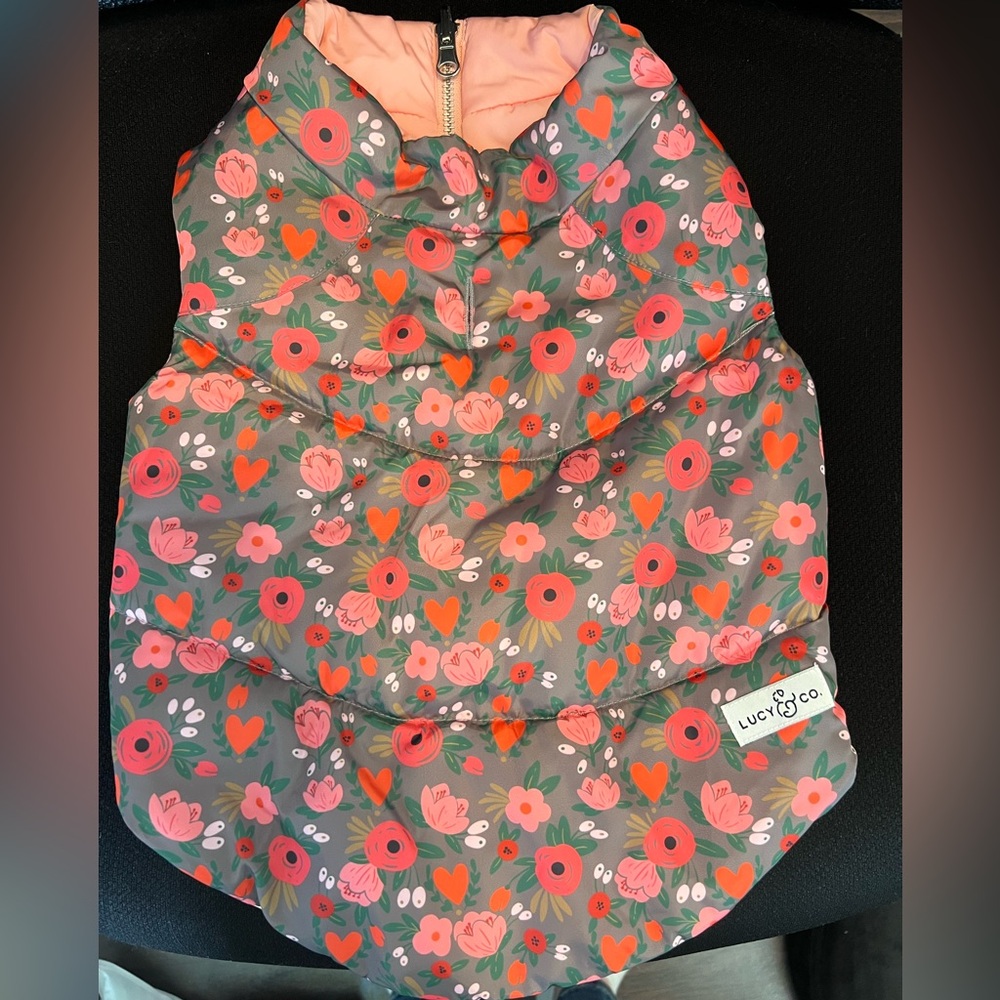 Lucy & Co Reverisble Floral Puffer Vest for dogs